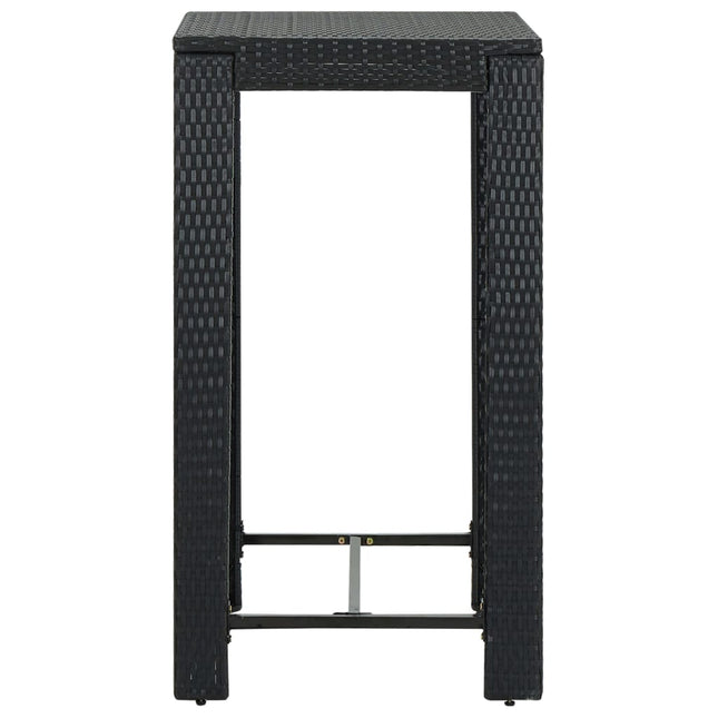 barbord til haven 60,5x60,5x110,5 cm polyrattan sort