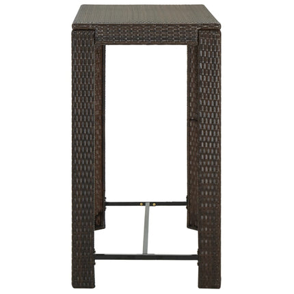 barbord til haven 100x60,5x110,5 cm polyrattan brun