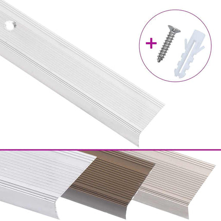 trappelister 15 stk. L-facon 90 cm aluminium sølvfarvet