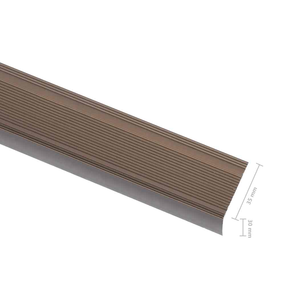 trappelister 5 stk. L-facon 90 cm aluminium brun