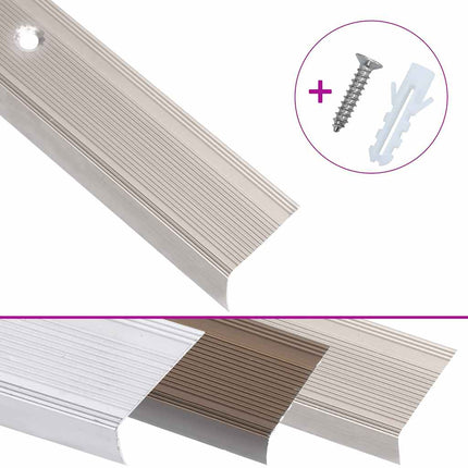 trappelister 5 stk. L-facon 90 cm aluminium champagnefarvet