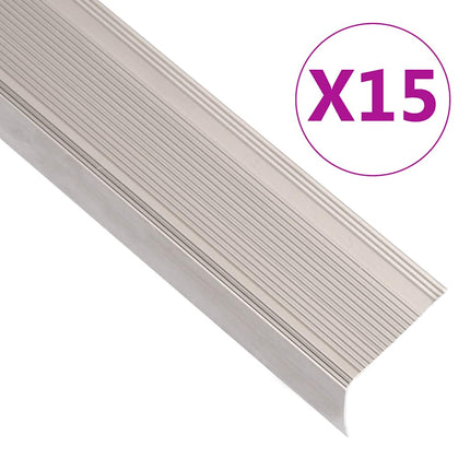 trappelister 15 stk. L-facon 90 cm aluminium champagnefarvet