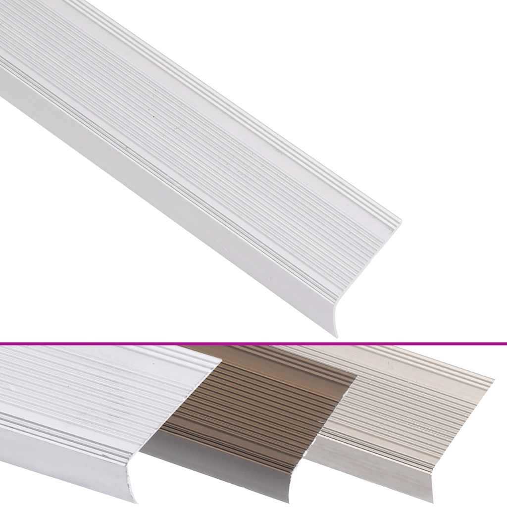 trappelister 5 stk. L-facon 100 cm aluminium sølvfarvet