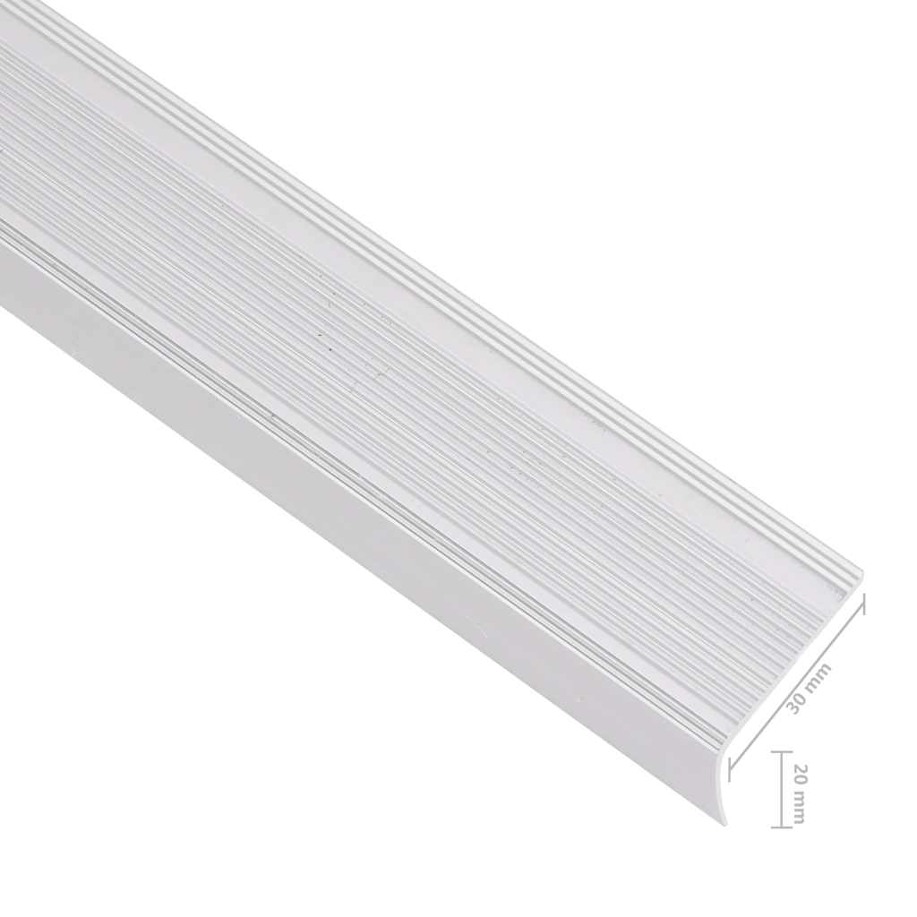 trappelister 15 stk. L-facon 100 cm aluminium sølvfarvet