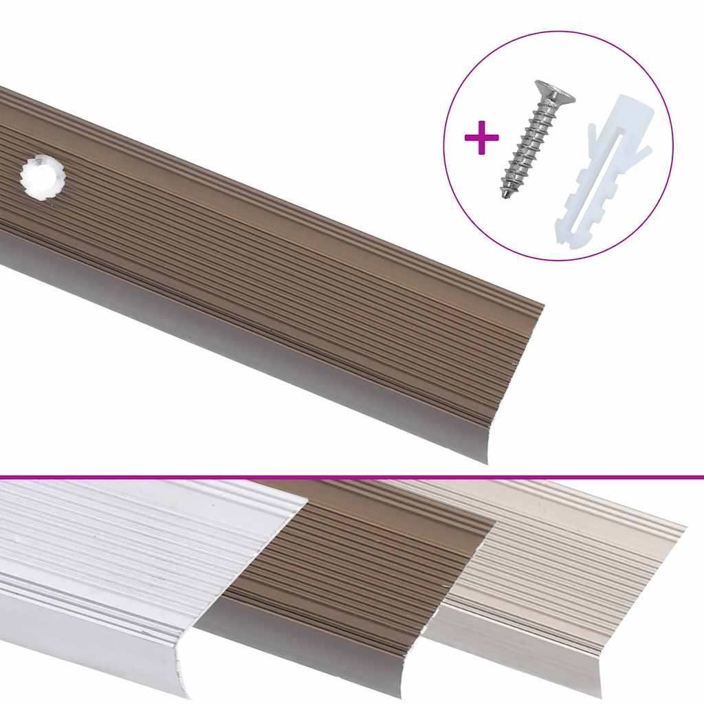 trappelister 15 stk. L-facon 100 cm aluminium brun