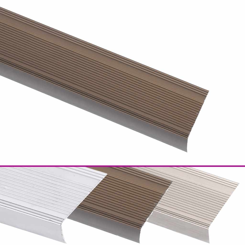 trappelister 15 stk. L-facon 100 cm aluminium brun