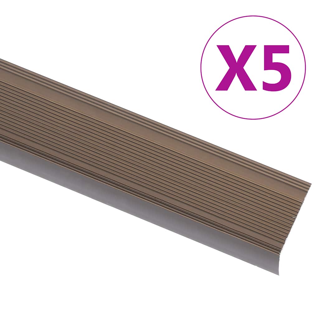 5 Stk. Trappelister L-facon 100 Cm Aluminium Brun - Vidaxl