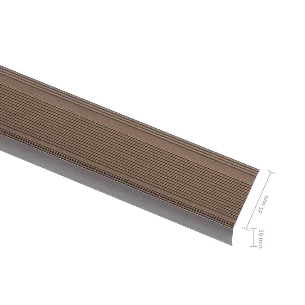 5 stk. trappelister L-facon 100 cm aluminium brun