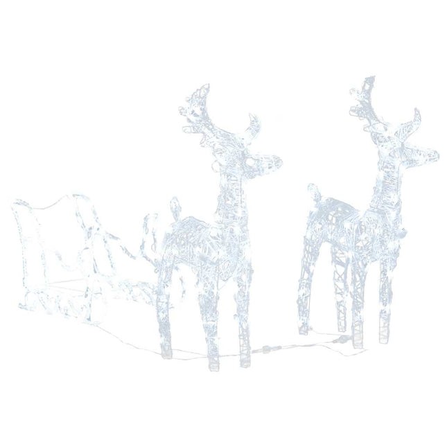 rensdyr og kane julefigur 160 LED'er 130 cm akryl