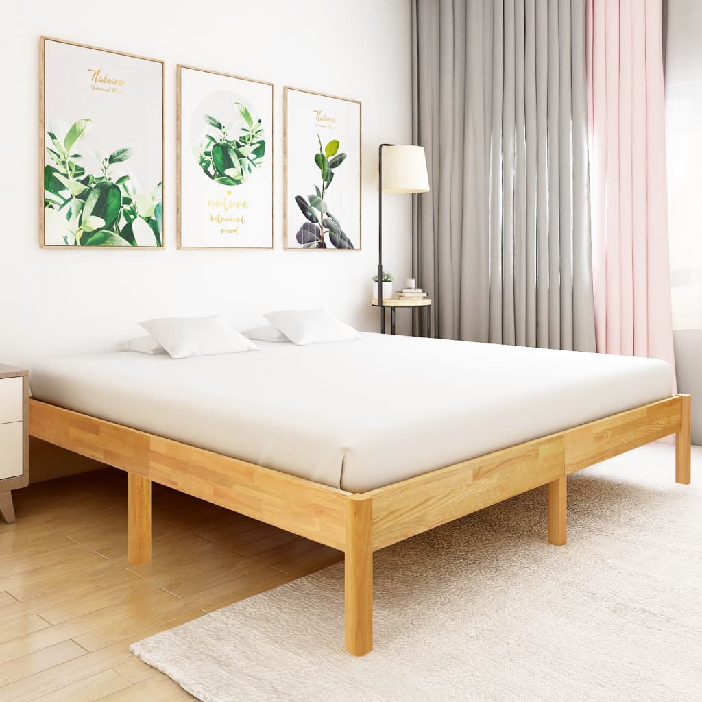 sengestel 180x200 cm massivt egetræ