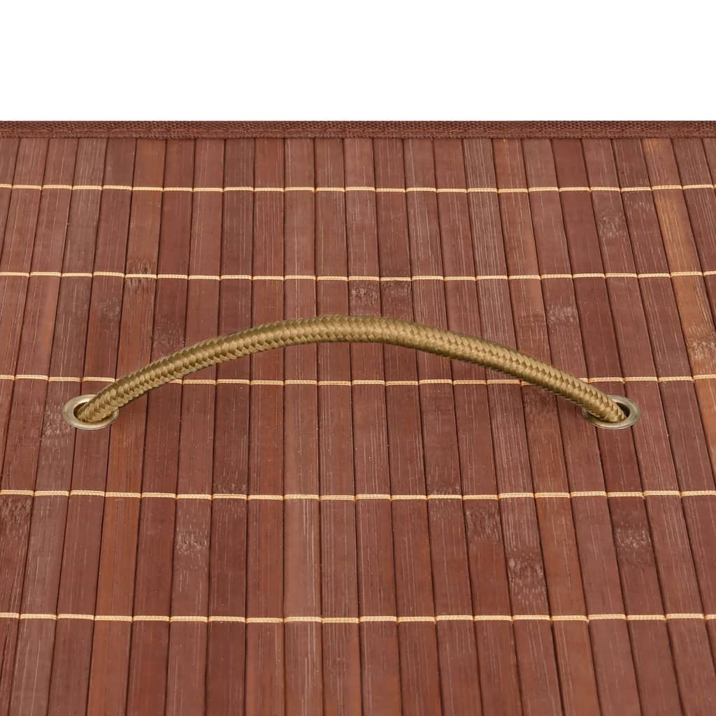 vasketøjskurv med 2 rum 100 l bambus brun