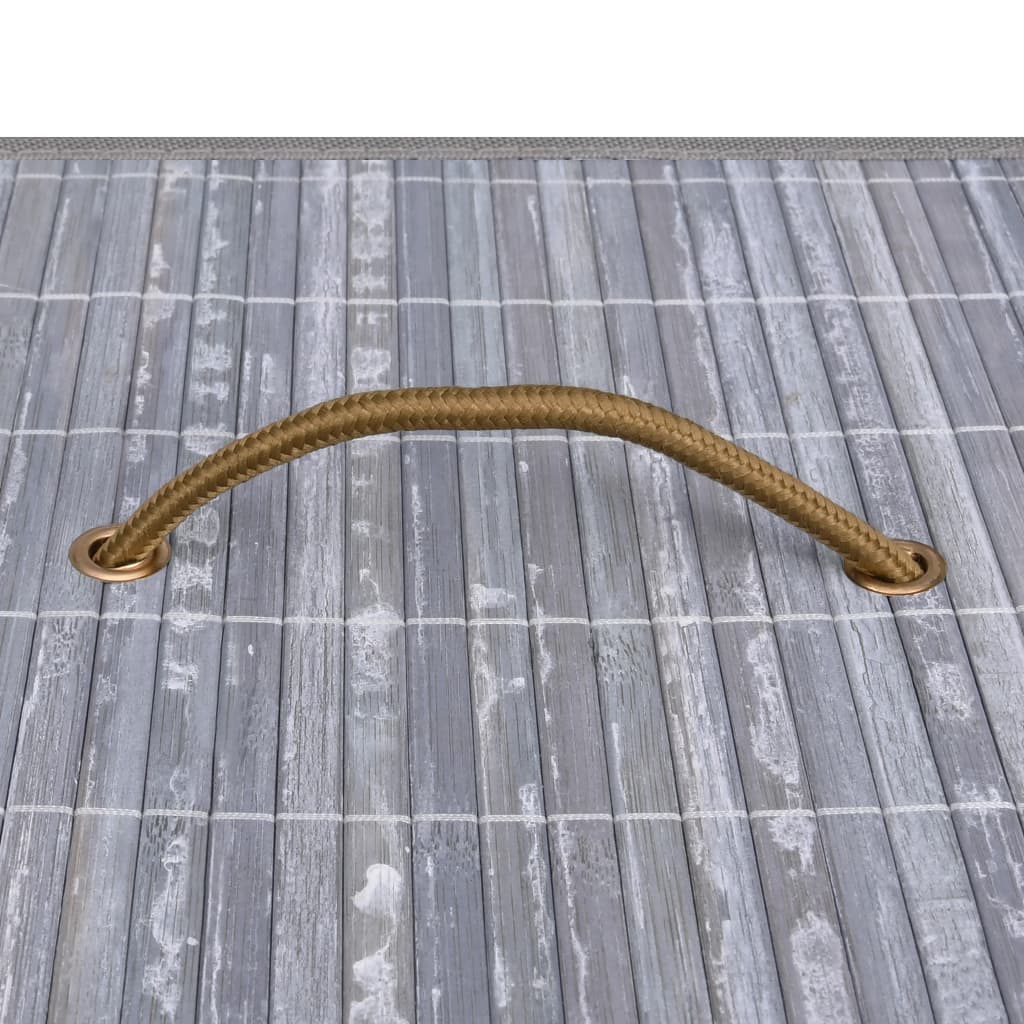 vasketøjskurv med 1 rum bambus grå