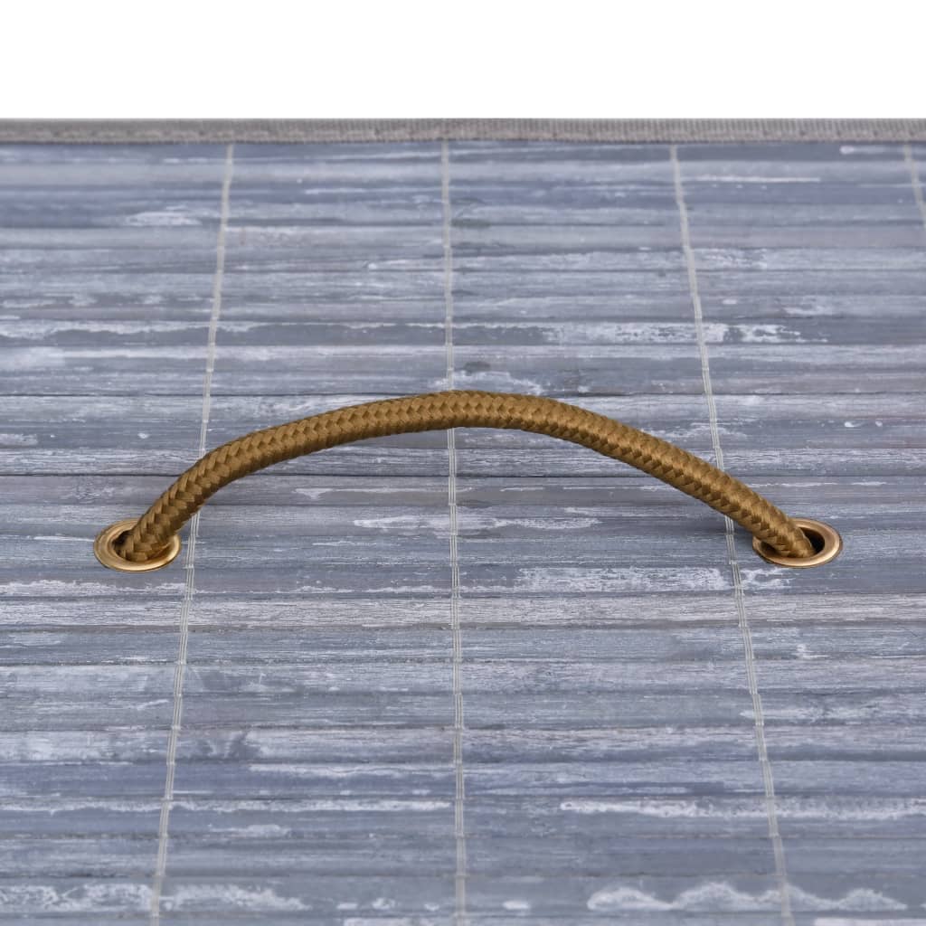 vasketøjskurv med 1 rum 83 l bambus grå