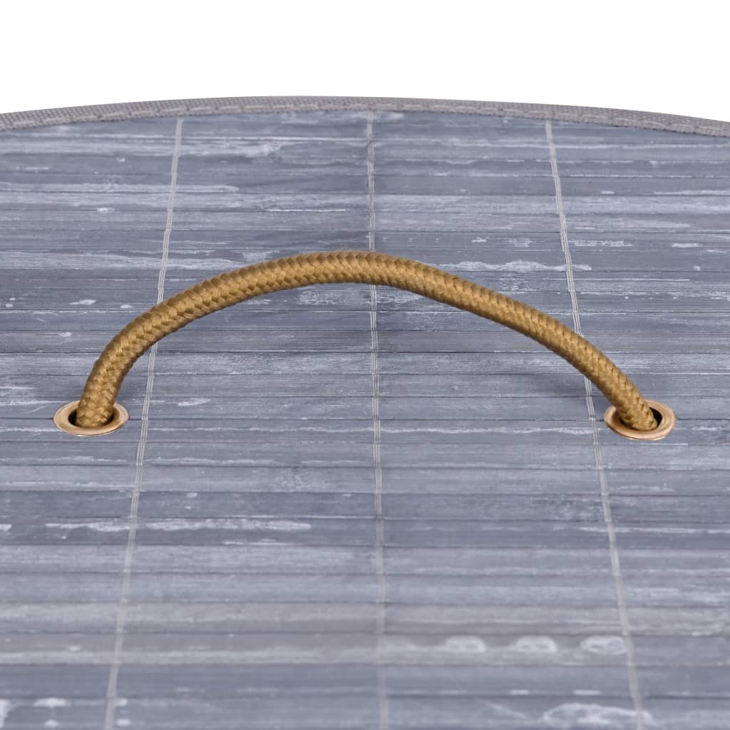 vasketøjskurv til hjørne 60 l bambus grå