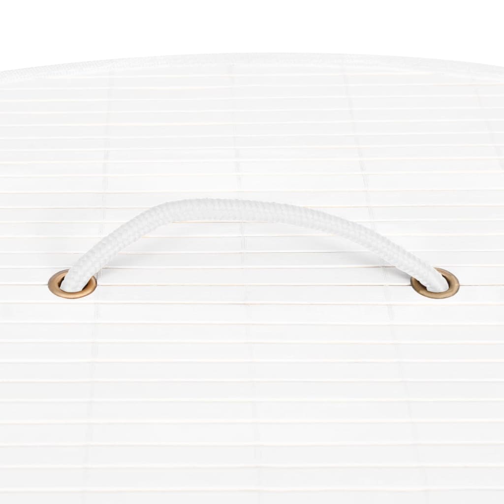 vasketøjskurv til hjørne 60 l bambus hvid