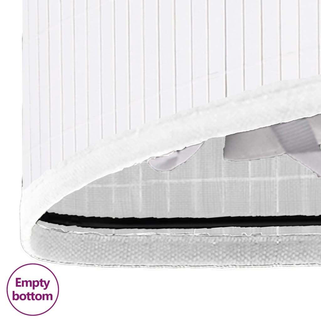 vasketøjskurv til hjørne 60 l bambus hvid