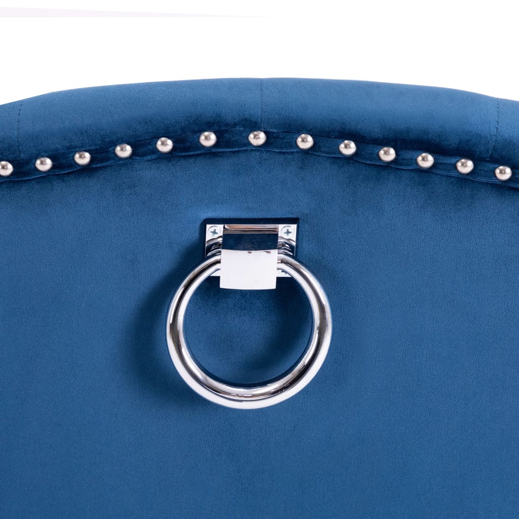 spisebordsstol fløjl blå