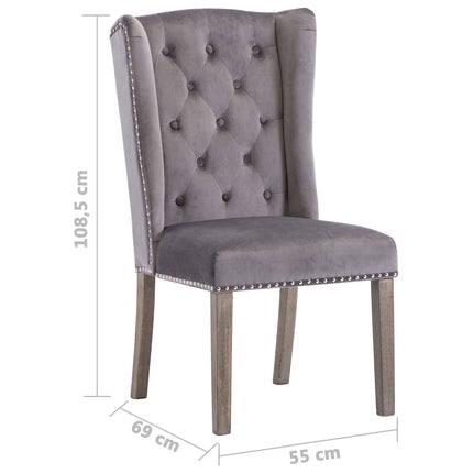 spisebordsstol velour grå