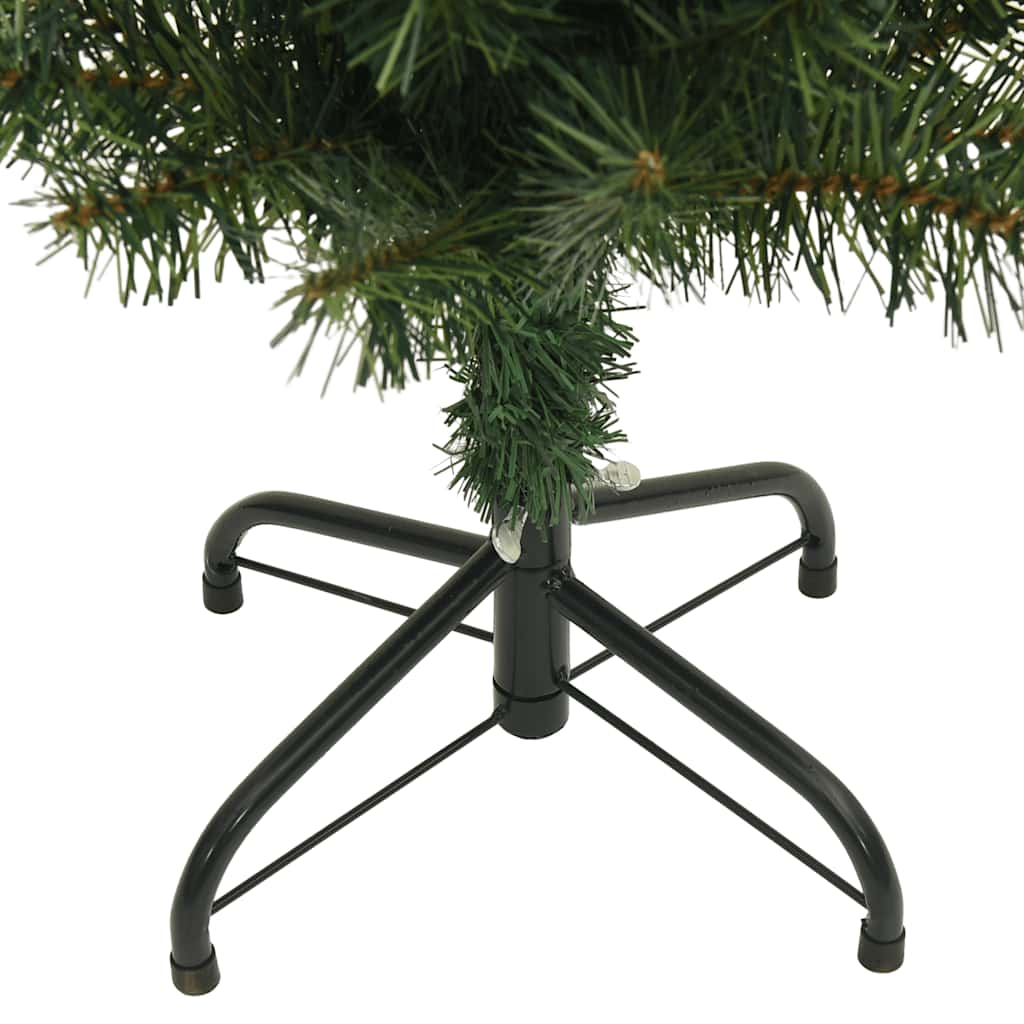 smalt kunstigt juletræ med juletræsfod 240 cm PVC grøn