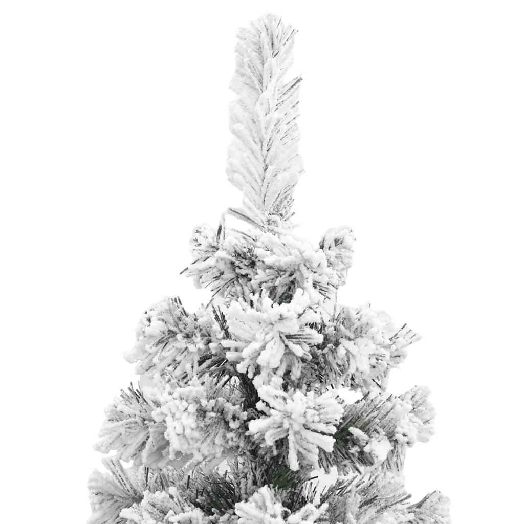 smalt kunstigt juletræ med sne 240 cm PVC grøn