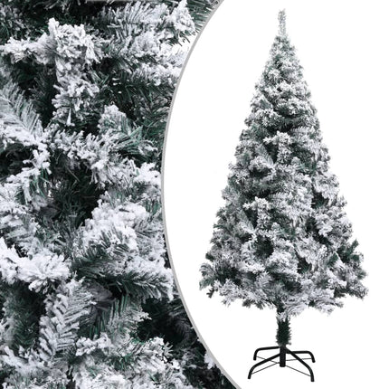 kunstigt juletræ med sne 150 cm PVC grøn