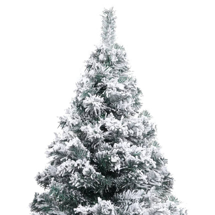 kunstigt juletræ med sne 150 cm PVC grøn