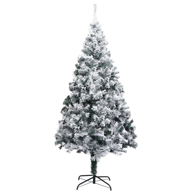 kunstigt juletræ med sne 210 cm PVC grøn