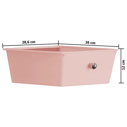rullebord med 4 skuffer plastik pink