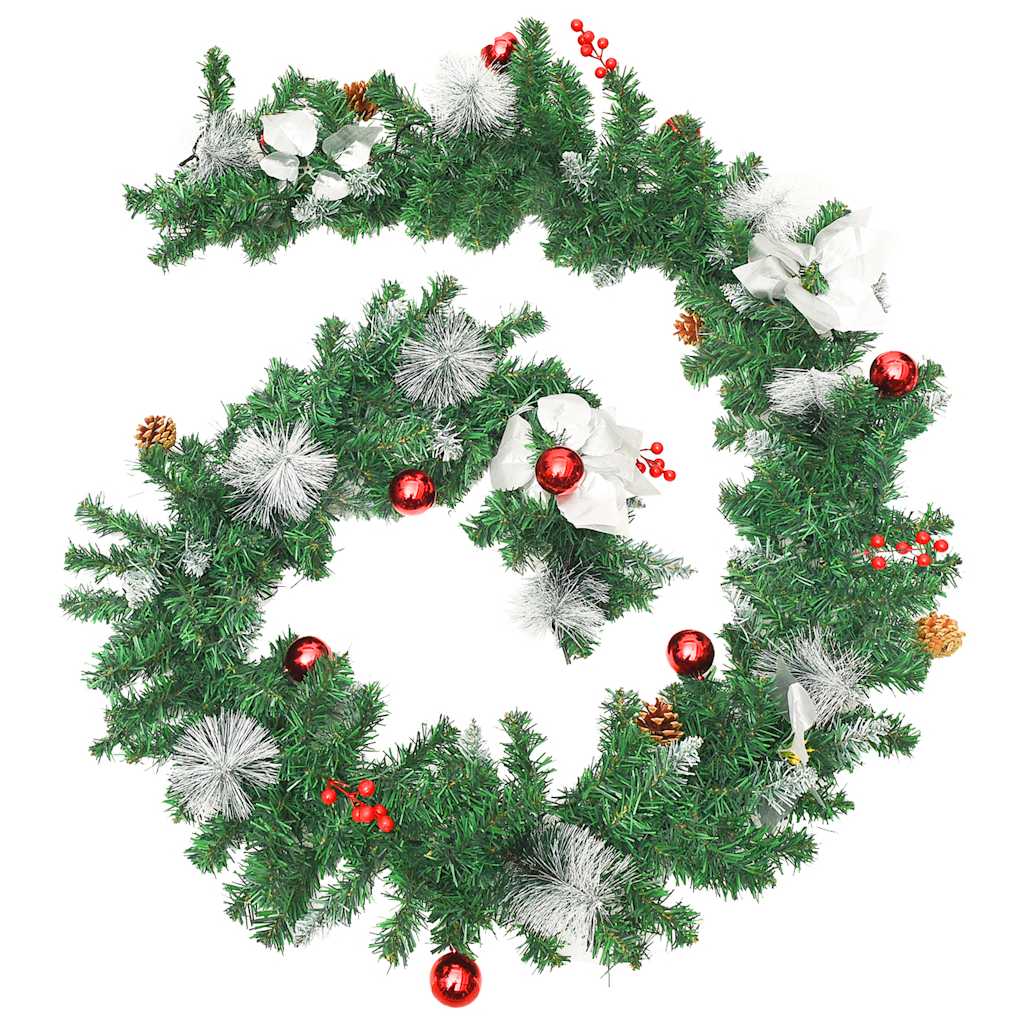 juleguirlande med LED-lys 2,7 m PVC grøn