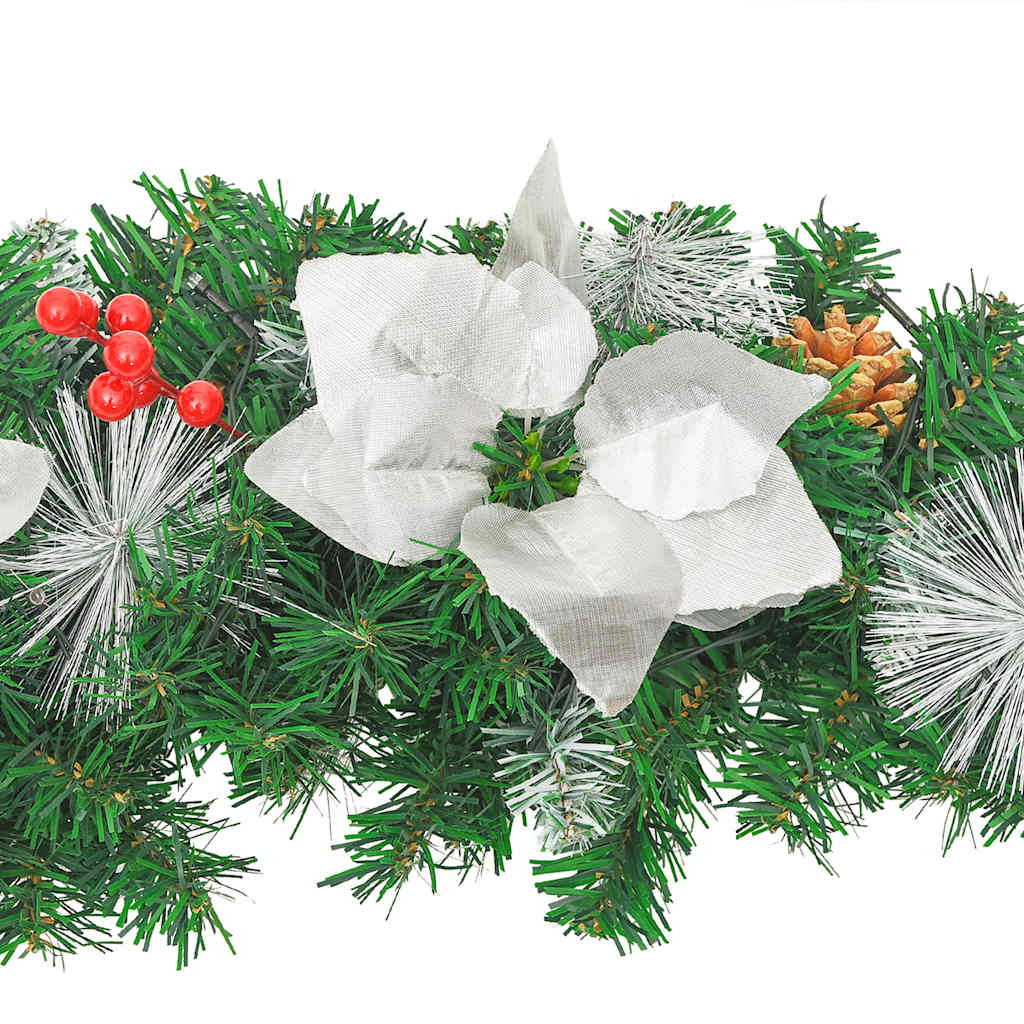 juleguirlande med LED-lys 2,7 m PVC grøn