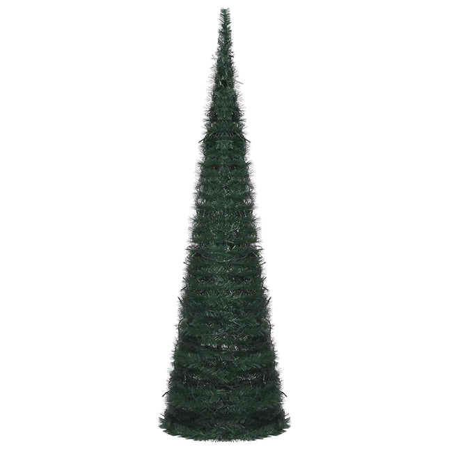 Juletræ with LED String Lights Grøn 150 x 150 cm PVC