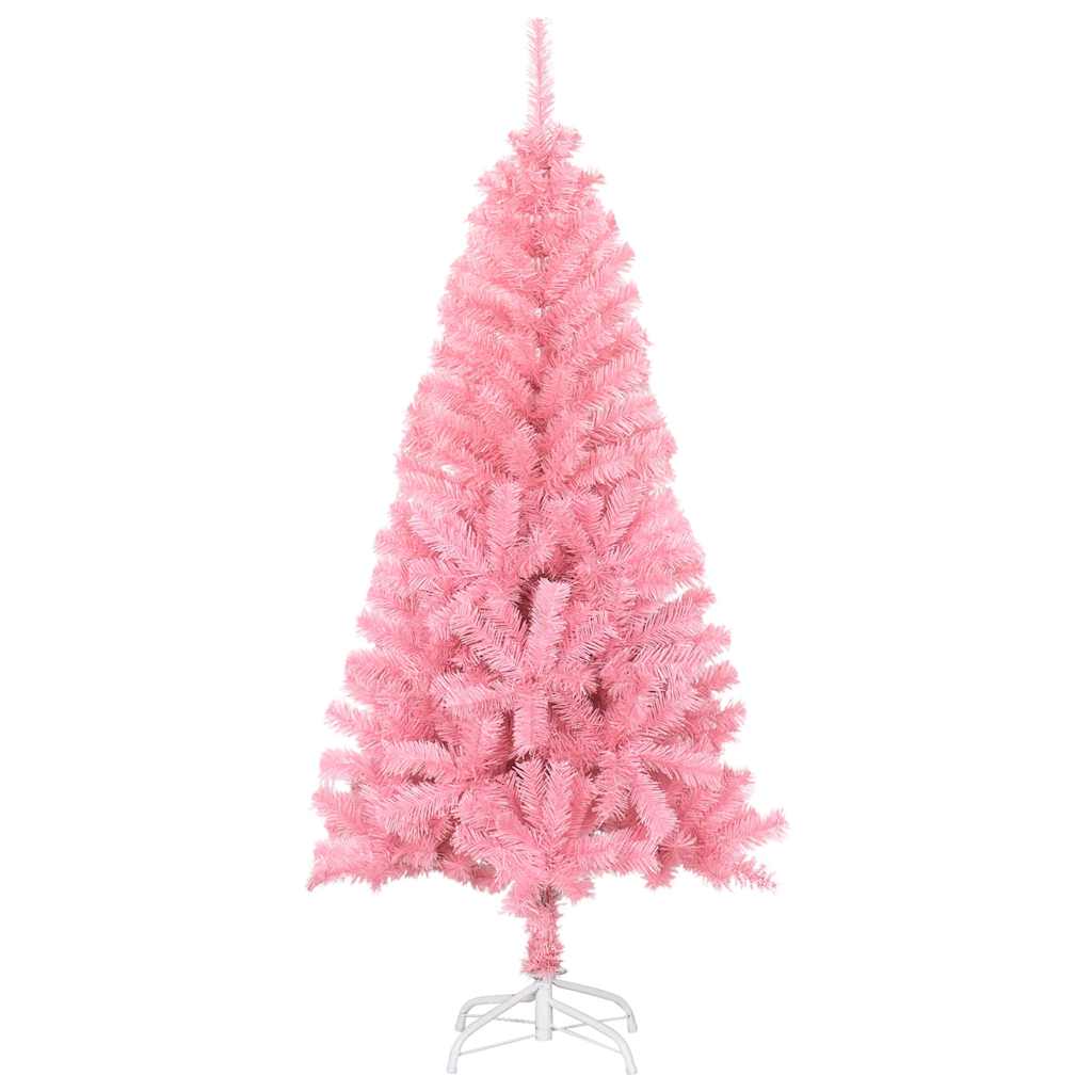 kunstigt juletræ med juletræsfod 150 cm PVC lyserød