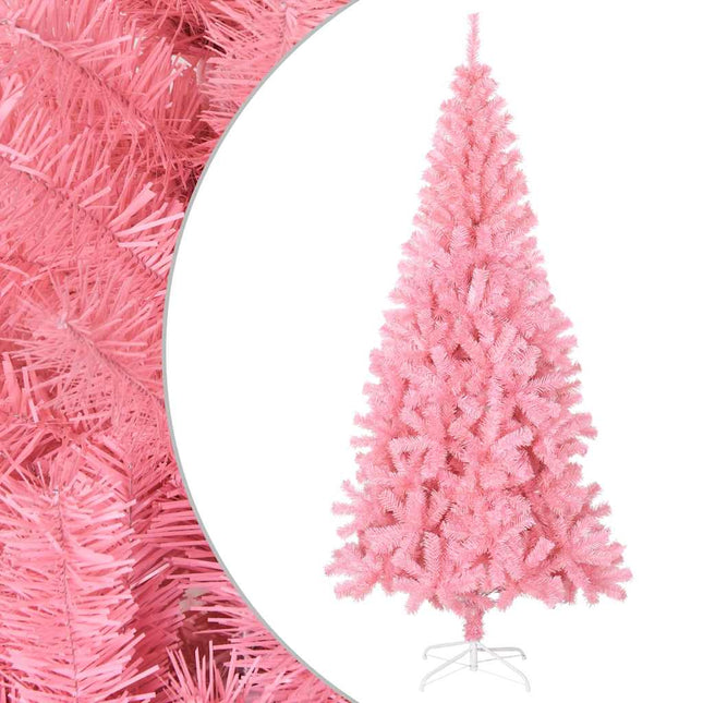 kunstigt juletræ med juletræsfod 180 cm PVC lyserød