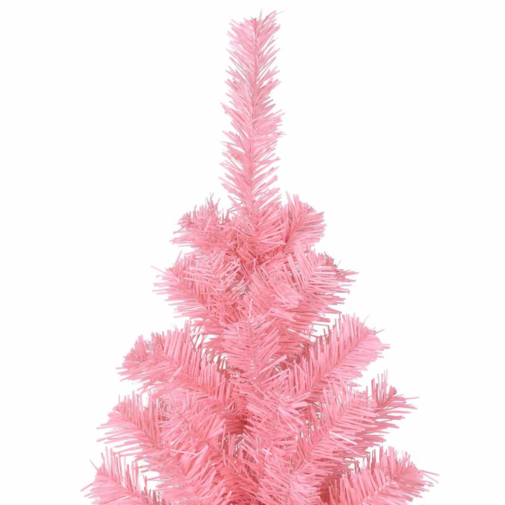 kunstigt juletræ med juletræsfod 180 cm PVC lyserød