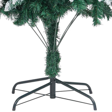kunstigt juletræ med grankogler og hvid sne 210 cm