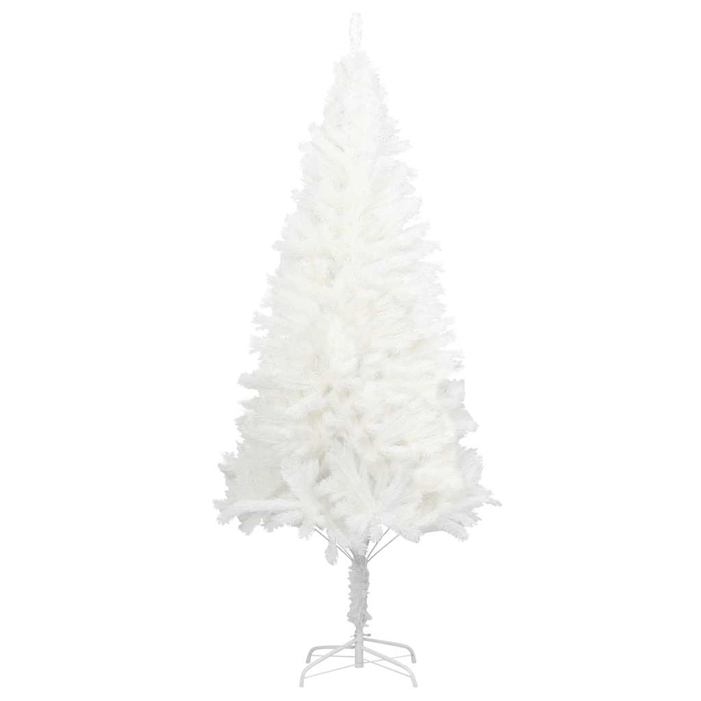 kunstigt juletræ med naturtro nåle 120 cm hvid