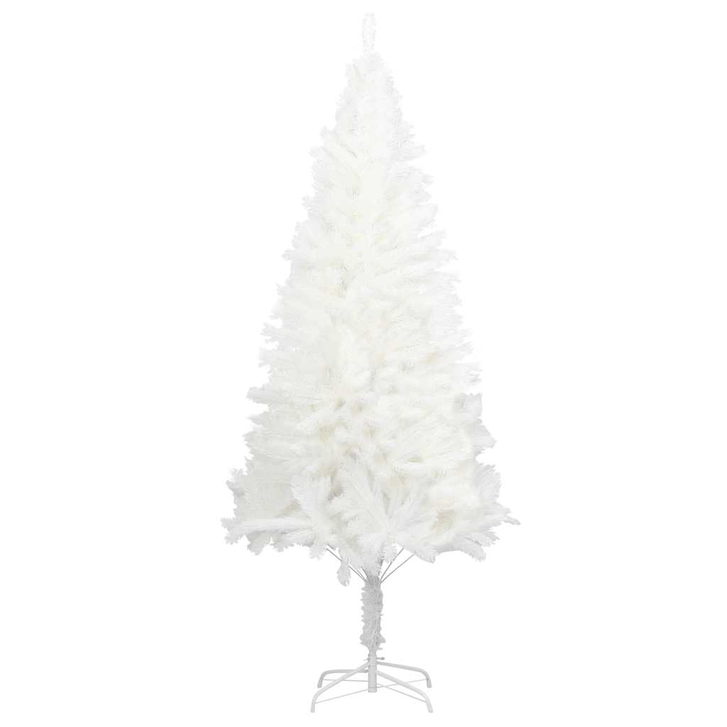 kunstigt juletræ med naturtro nåle 210 cm hvid