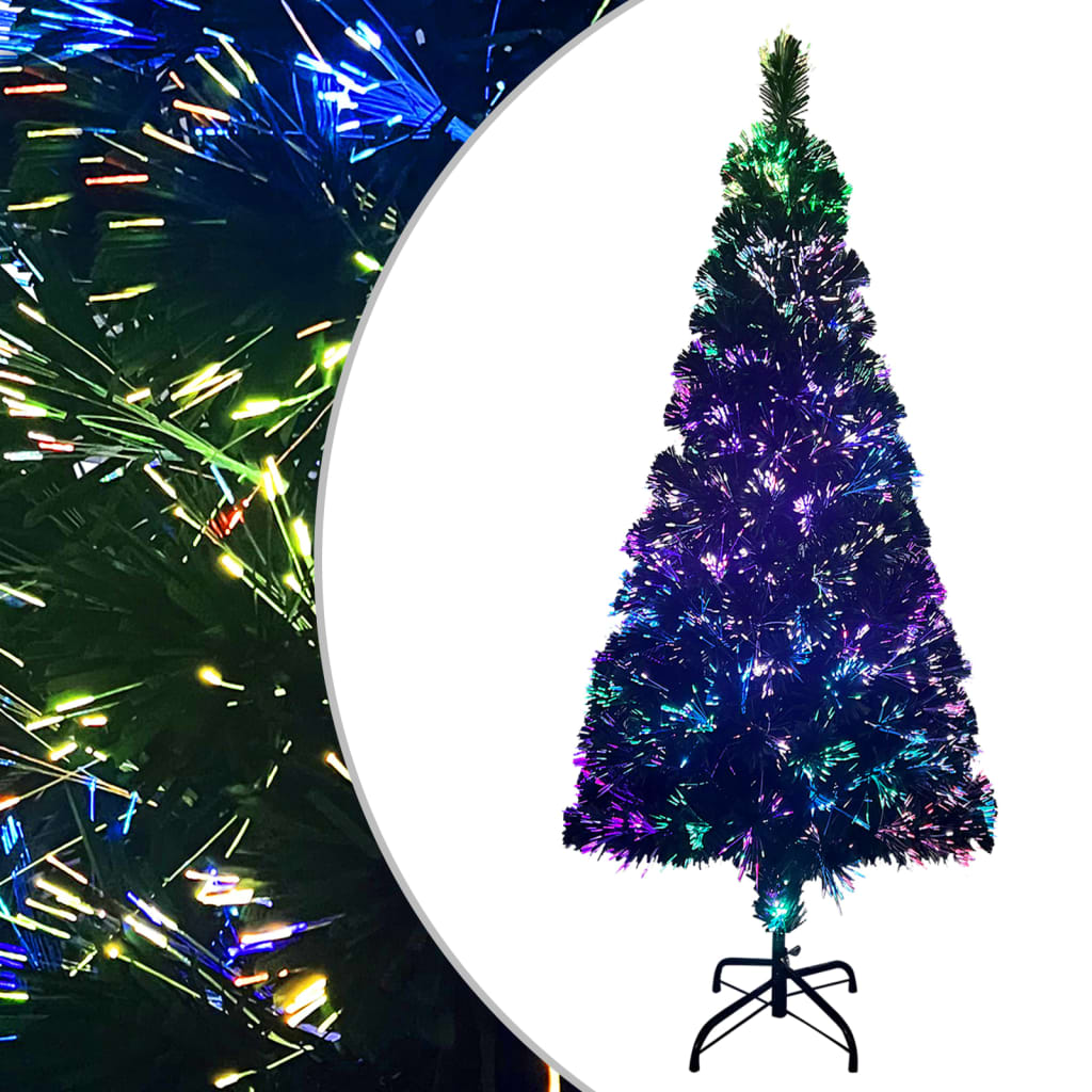 kunstigt juletræ med juletræsfod 180 cm fiberoptik grøn