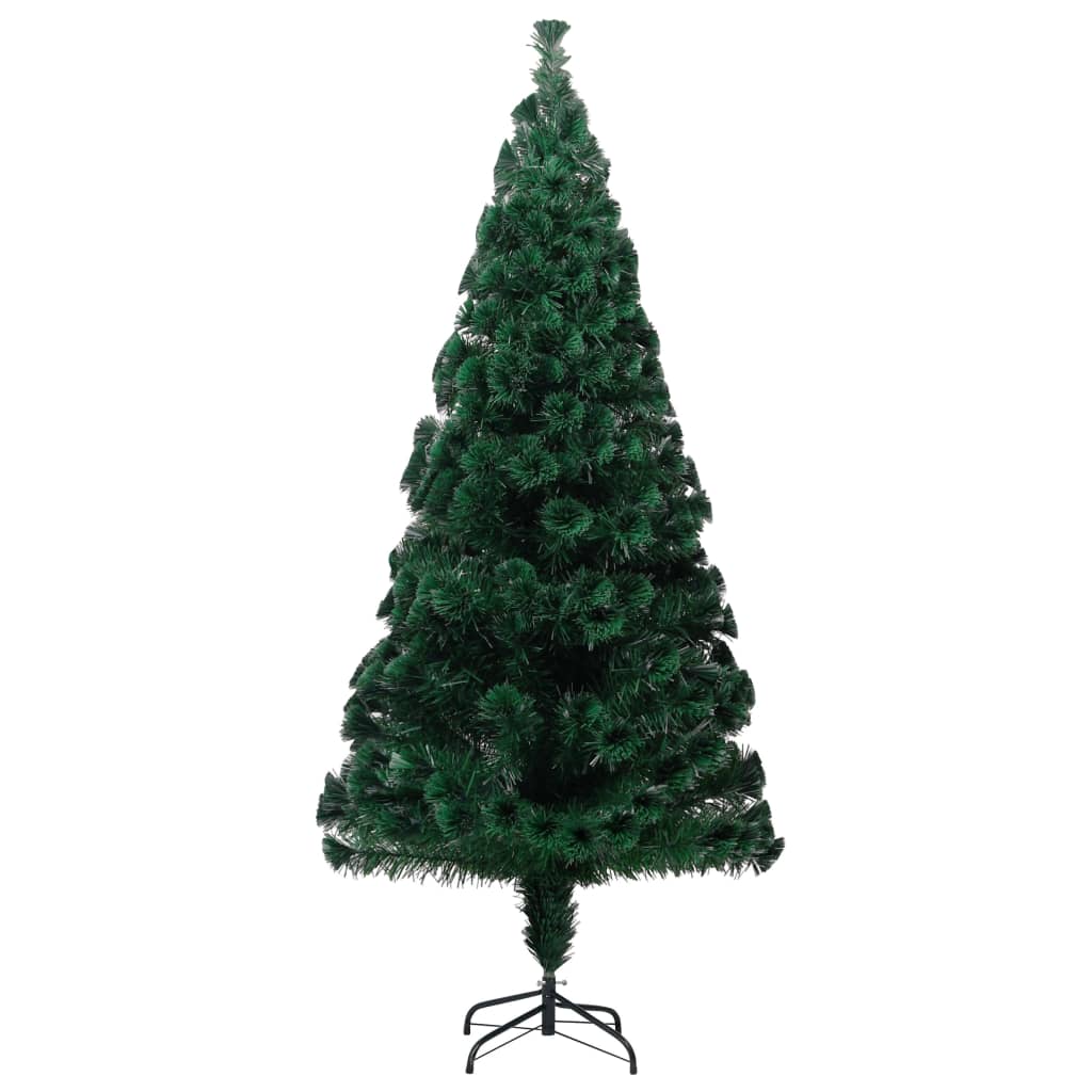 kunstigt juletræ med juletræsfod 180 cm fiberoptik grøn