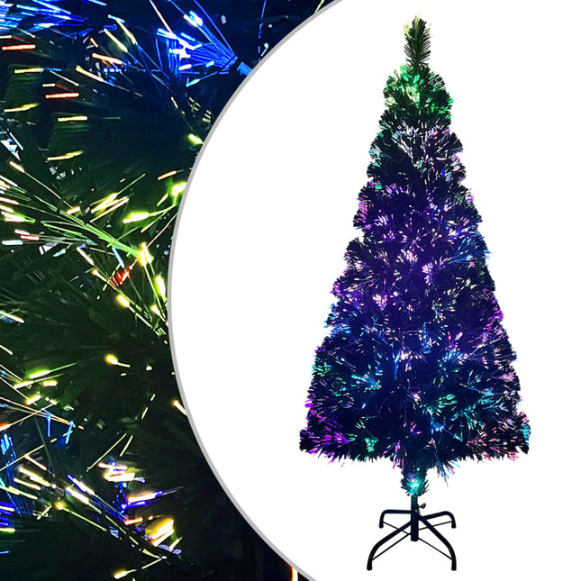 kunstigt juletræ med juletræsfod 210 cm fiberoptik grøn