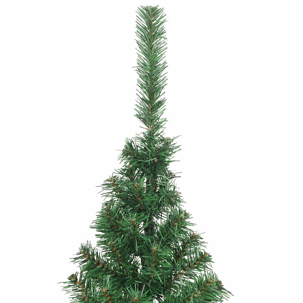 kunstigt halvt juletræ med juletræsfod 180 cm PVC grøn