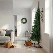 kunstigt halvt juletræ med juletræsfod 210 cm PVC grøn