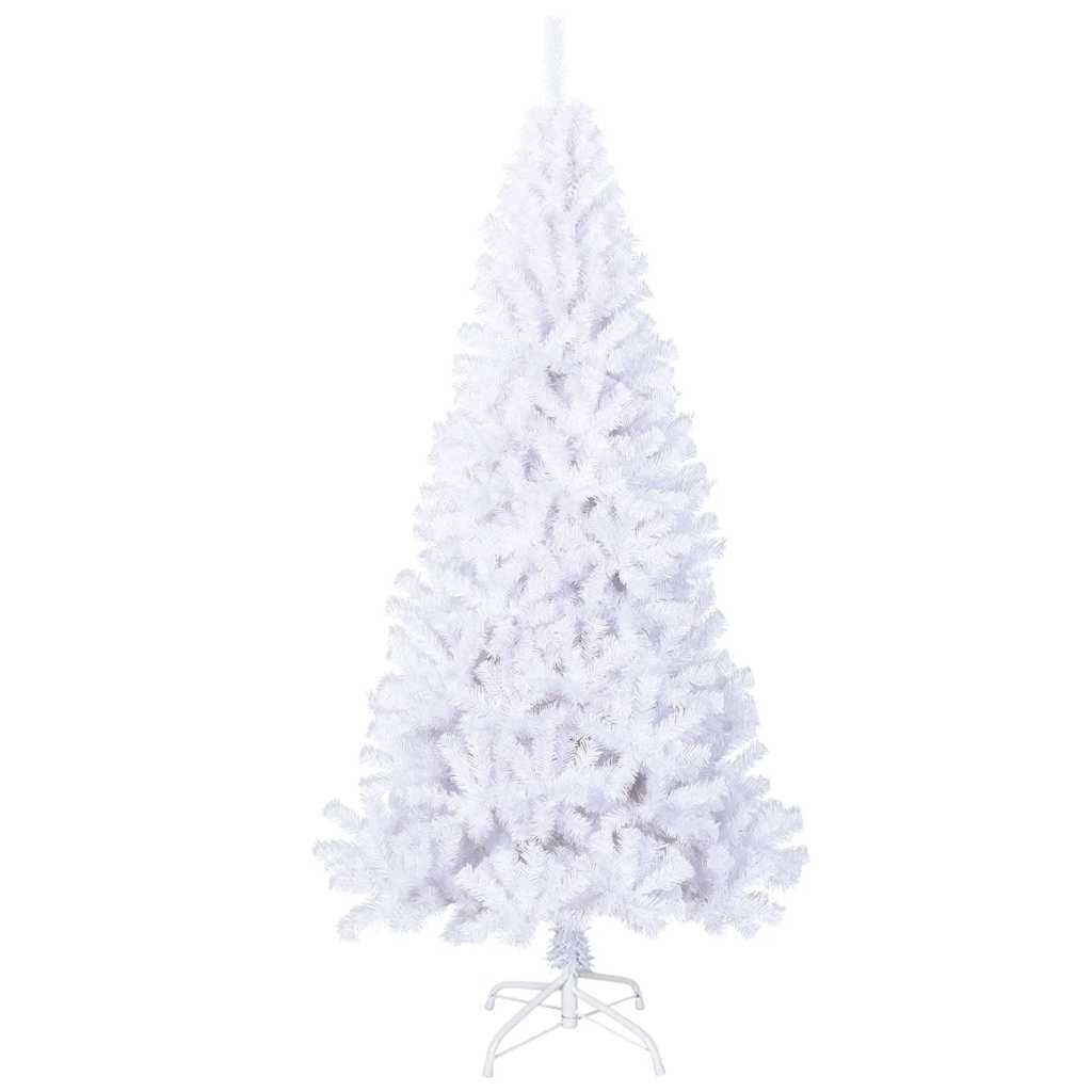 kunstigt juletræ med tykke grene 210 cm PVC hvid