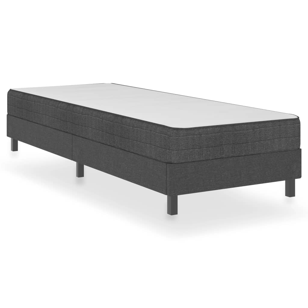 seng med boxmadras 100x200 cm stof mørkegrå