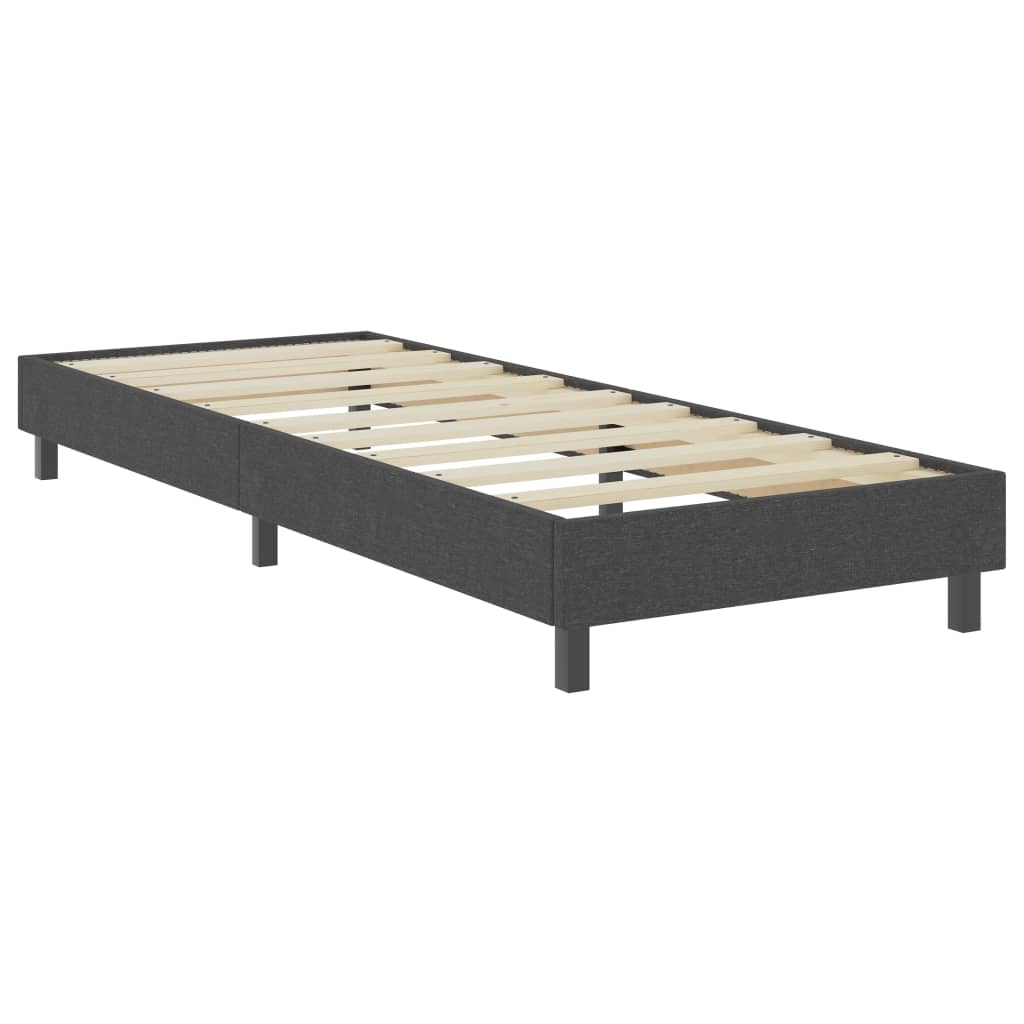 seng med boxmadras 100x200 cm stof mørkegrå