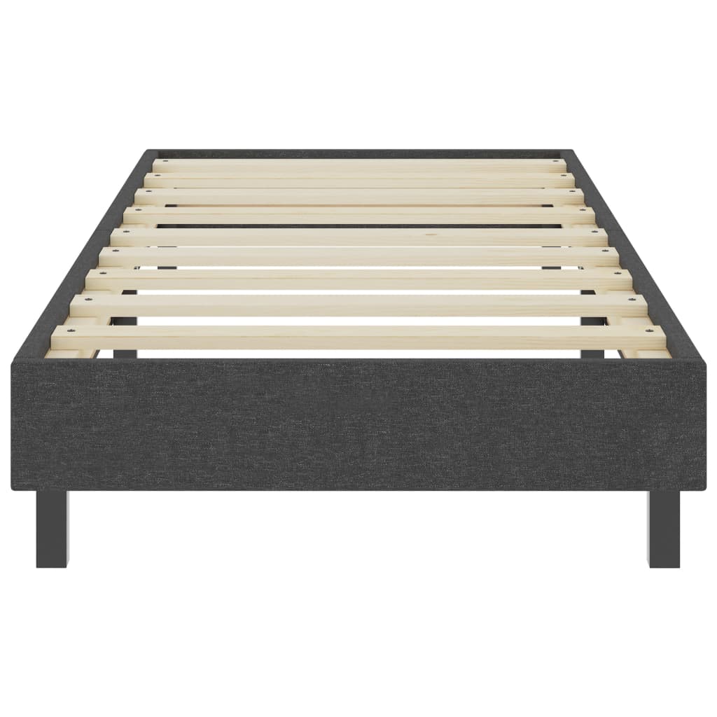 seng med boxmadras 100x200 cm stof mørkegrå