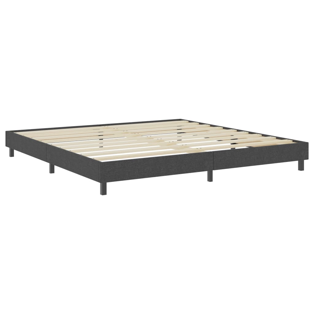 seng med boxmadras 200x200 cm stof mørkegrå