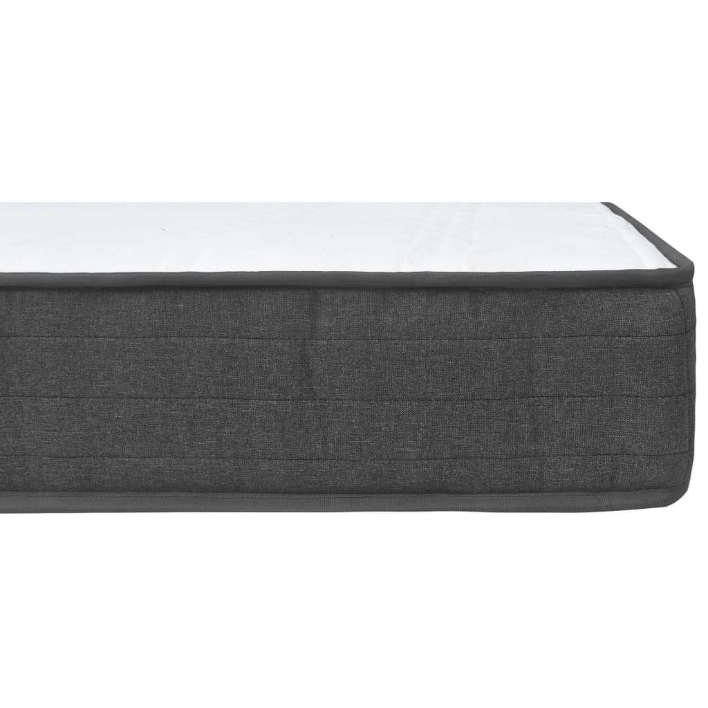 seng med boxmadras 140x200 cm stof mørkegrå