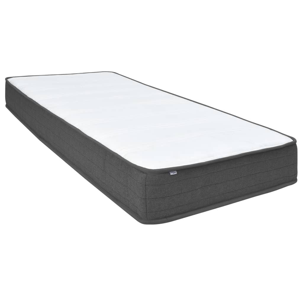 seng med boxmadras 180x200 cm stof mørkegrå