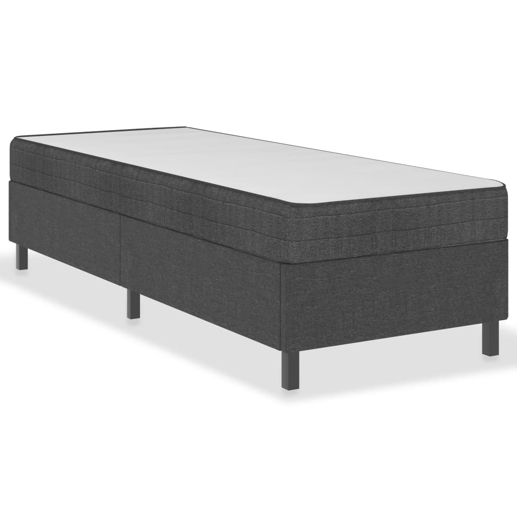 seng med boxmadras 100x200 cm stof mørkegrå